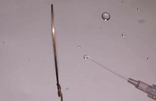 Thin film of water in space