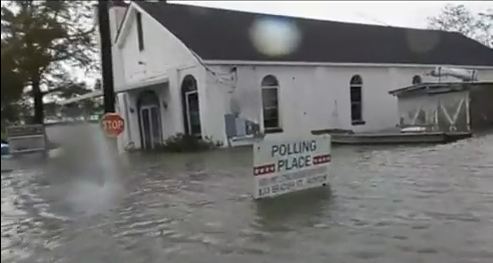 Louisiana church in the flood waters